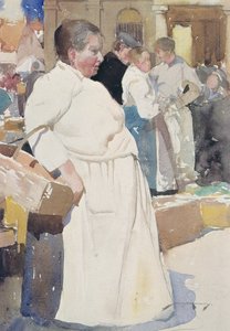 Madame la Menagere, Etaples (akvarell papíron) alkotó: William Lee Hankey