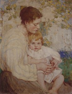 Anya és gyermeke (olaj, vászon)