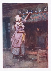 Miközben törött teáscsészék, amelyeket bölcsen a kiállításra tartottak, a kémény felett álltak, sorban csillogtak (színes litó) alkotó: William Lee Hankey
