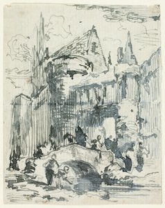 Városi híd és portál alkotó: William Leighton Leitch