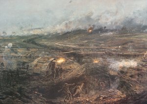 „Hajnal, 1917. november 20.” – Brit tankok hadba vonulnak a franciaországi Cambrainál