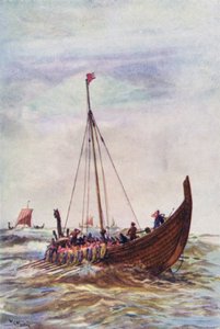Alfréd király korának hadihajója (színes litó)
