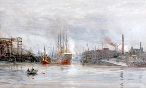 A Kelvin torkolata (akvarell) alkotó: William Lionel Wyllie