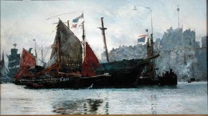 Ramsgate kikötője alkotó: William Lionel Wyllie
