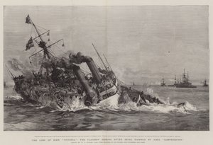 A HMS Victoria elvesztése, a zászlóshajó elsüllyed, miután a HMS Camperdown döngölte
