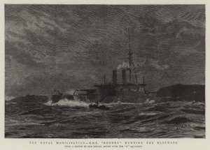 A haditengerészeti mozgósítás, H.M.S. Rodney a blokád alatt alkotó: William Lionel Wyllie