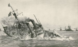 A H. M. S. Victoria elsüllyedése a H. M. S. Camperdownnal való ütközés után alkotó: William Lionel Wyllie