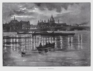 Blackfriars, Nightfall (litho) alkotó: William Luker