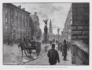 Fleet Street, ahol a Temple Bar Memorial és a Child