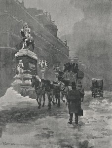Holborn Circus – Egy téli reggel, 1891 alkotó: William Luker