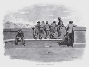 London Bridge, munkanélküli (litho) alkotó: William Luker