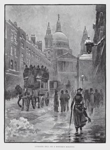 Ludgate Hill egy téli reggelen (litho) alkotó: William Luker