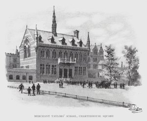 Merchant Taylors School, Charterhouse Square (litho)