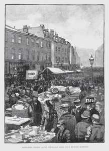 Middlesex Street, késő Petticoat Lane, vasárnap reggel (litho) alkotó: William Luker