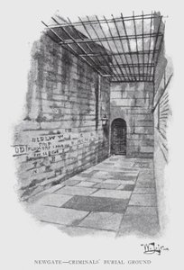 Newgate, Bűnözők temetője (litho) alkotó: William Luker