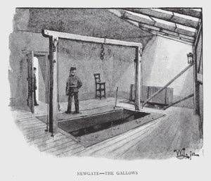 Newgate, az Akasztófa (litho) alkotó: William Luker