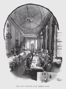 The City Carlton Club Coffee Room (litho) alkotó: William Luker