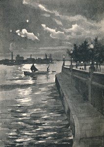 Westminster a Blackfriars hídtól – éjszaka, 1891 alkotó: William Luker