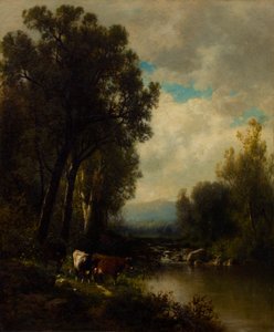 Szarvasmarha a folyón alkotó: William M. Hart