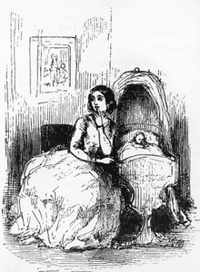 Illusztráció: Pendennis története, szerencséje és szerencsétlensége, barátai és legnagyobb ellensége, William Makepeace Thackeray (1811-1863) regénye, metszet William Makepeace Thackeray (1811-1863) rajza után, 1888-ban, Boston