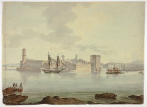 Kikötő az erődváros előtt alkotó: William Marlow