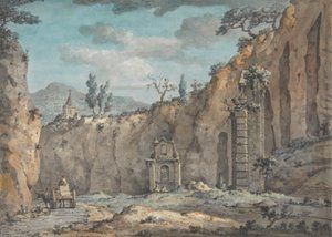 Ökörkocsi a posillipoi barlangban alkotó: William Marlow