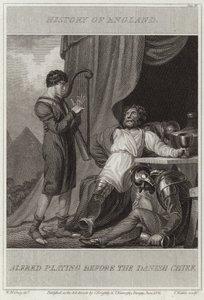 Alfred a dán főnök előtt játszik alkotó: William Marshall Craig