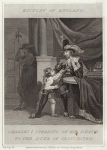 I. Károly a haláláról beszél Gloucester hercegének alkotó: William Marshall Craig