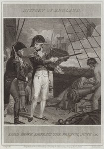 Lord Howe legyőzi a franciákat alkotó: William Marshall Craig