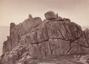 A Logan-szikla, Cornwall déli partja, 1860-as évek (fotó) alkotó: William May