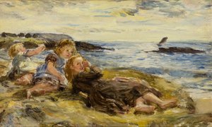 Gyermekek a tengerparton, Machrihanish alkotó: William McTaggart