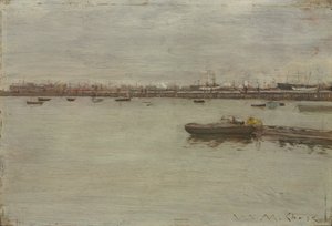 Szürke nap az öbölben, c. 1886. alkotó: William Merritt Chase