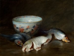 Csendélet halakkal 1910 (Olaj, vászon) alkotó: William Merritt Chase
