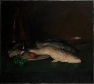 Csendélet: hal alkotó: William Merritt Chase