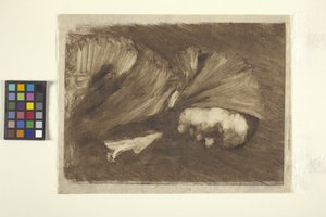 Sálas nő (monoprint) alkotó: William Merritt Chase