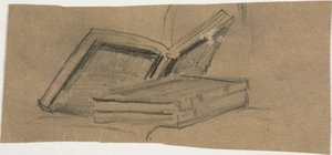 Két könyv vázlata alkotó: William Michael Harnett