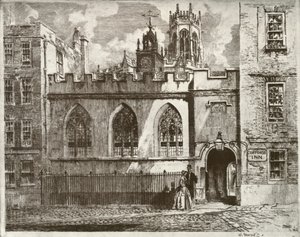 Cliffords Inn Hall és Óratorony, a St. Clement Danes Lámpás tornyával túl, 1934.