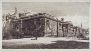Kilátás a Newgate börtönre, Old Bailey, a Newgate Street felől, London City, 1900