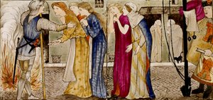 Tizenhat csempe nyolc illusztrációja a „Briar Rose” (1862-1865) mesének. Művészek: William Morris, Sir Edward Coley Burne-Jones.