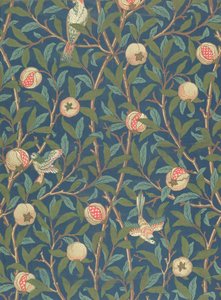"Madár és gránátalma" tapétatervezés, nyomta: John Henry Dearle (1860-1932), 1926 (tapéta) alkotó: William Morris
