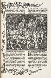 Illusztráció a "kút a világ végén" című történethez. Illusztráció és tervezés: William Morris. alkotó: William Morris