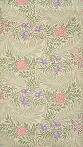 Kerti szarkaláb. Tapéta, 1874. alkotó: William Morris