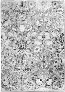 Liliom és gránátalma mintás tapéta, 1887 1934. alkotó: William Morris