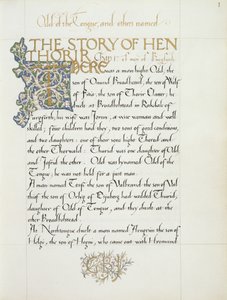Ms 270* f.1r The Story of Hen Thorir, c.1873-4 (papír) alkotó: William Morris