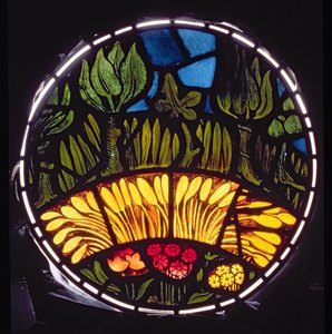 Növények és fák, részlet a Teremtés ablakból, 1861 ólomüveg részlet 120153 alkotó: William Morris