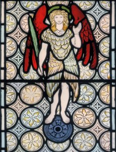 Szeráf vagy angyal, 1865-ös tervezés (ólomüveg) alkotó: William Morris