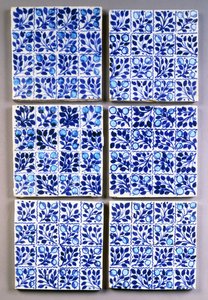 Hét William Morris kék „Small Bough” négyzetlapka alkotó: William Morris
