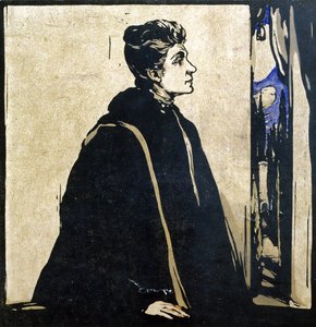 Duse Eleonora (1858-1924) illusztrációja a Tizenkét portréból, 1899-ben (kézzel színezett fatömb) alkotó: William Nicholson