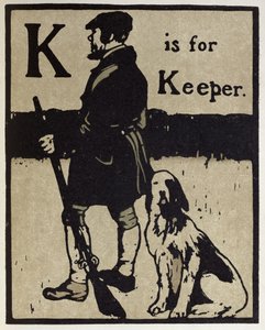 K a Keeper, illusztrációja az „An Alphabet”-ből, William Heinemann kiadója alkotó: William Nicholson