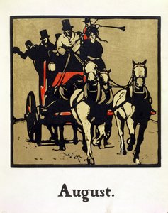 Augusztus hónapja a „Tizenkét sport almanachjából”, Rudyard Kipling szavaival, először William Heinemann alkotó: William Nicholson